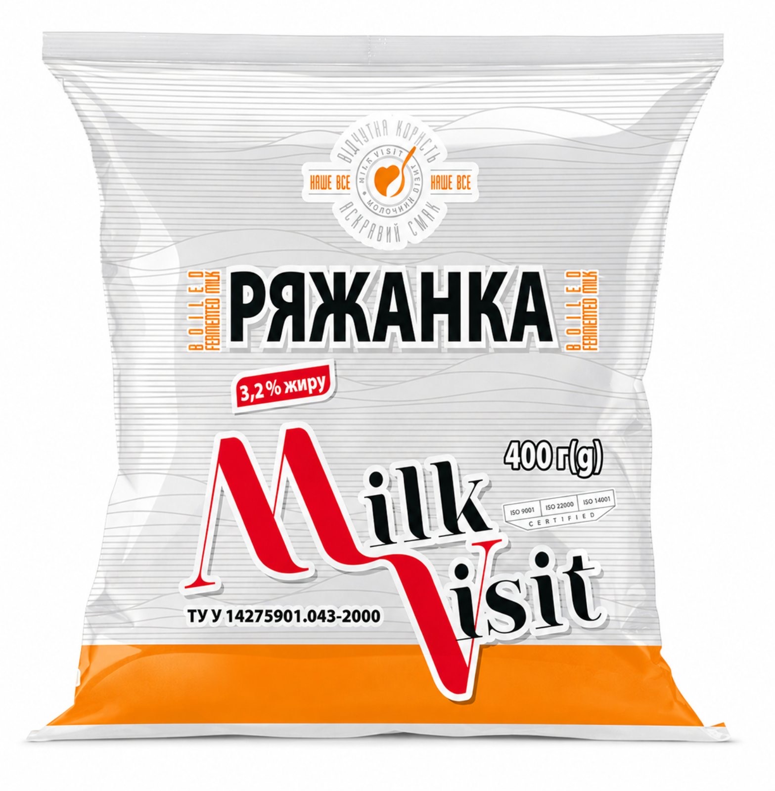 Ряжанка 3,2% жиру 400 г МОЛОЧНИЙ ВІЗИТ Milk Visit